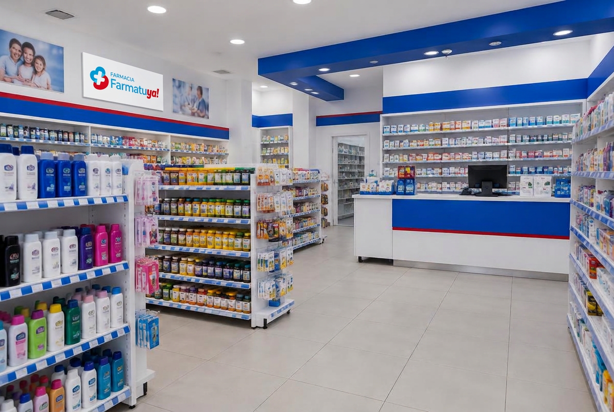 Interior de una farmacia Farmatuya